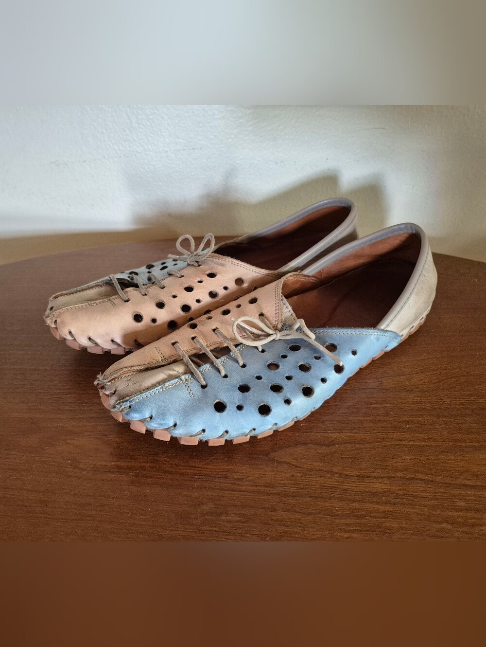 Volks Walkers 2 Tone Blue And Tan Shoes Size 40 9 Leather